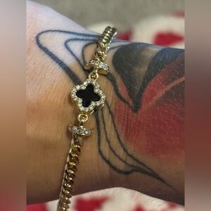 Elegant Gold and Black Bracelet